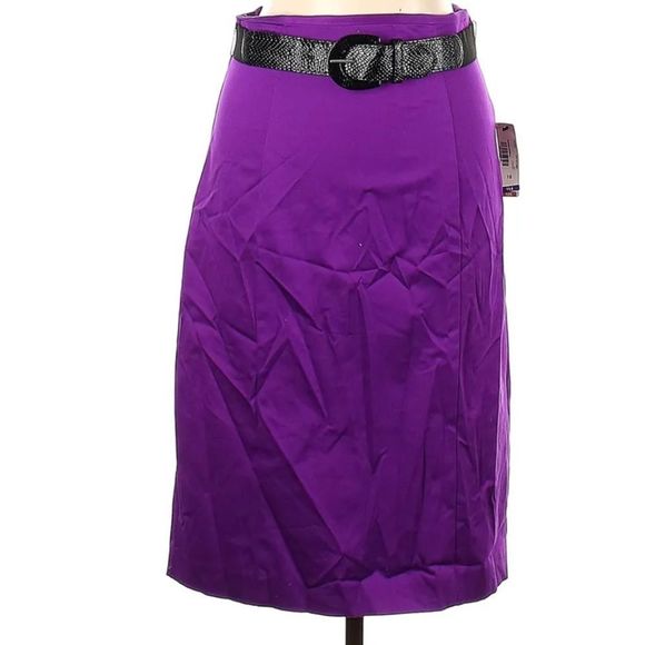 New Worthington London Purple Mid Length Casual Skirt Size 4 - Picture 1 of 4